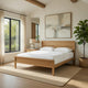 Lexa King Size Minimalist Bed | Low Profile Headboard | Natural Brown