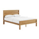 Lexa Queen Size Minimalist Bed | Low Profile Headboard | Natural Brown