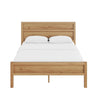 Lexa Queen Size Minimalist Bed | Low Profile Headboard | Natural Brown