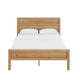 Lexa Queen Size Minimalist Bed | Low Profile Headboard | Natural Brown