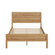 Lexa Queen Size Minimalist Bed | Low Profile Headboard | Natural Brown