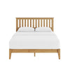 Peza Queen Size Minimalist Bed | Vertical Slat Mission Headboard | Brown
