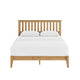 Peza Queen Size Minimalist Bed | Vertical Slat Mission Headboard | Brown