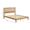 Peza Queen Size Minimalist Bed | Vertical Slat Mission Headboard | Brown