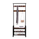 Hall Tree Entryway Foyer Coat Rack Shoe Bench | 73"  Brown, Black