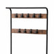 Hall Tree Entryway Foyer Coat Rack Shoe Bench | 73"  Brown, Black