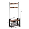 Hall Tree Entryway Foyer Coat Rack Shoe Bench | 73"  Brown, Black