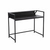 Modern Narrow Console Table | 44" Top with Raised Shelf | Black Metal