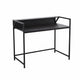 Modern Narrow Console Table | 44" Top with Raised Shelf | Black Metal