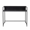 Modern Narrow Console Table | 44" Top with Raised Shelf | Black Metal