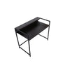 Modern Narrow Console Table | 44" Top with Raised Shelf | Black Metal