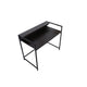 Modern Narrow Console Table | 44" Top with Raised Shelf | Black Metal