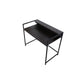 Modern Narrow Console Table | 44" Top with Raised Shelf | Black Metal