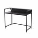 Modern Narrow Console Table | 44" Top with Raised Shelf | Black Metal