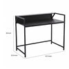 Modern Narrow Console Table | 44" Top with Raised Shelf | Black Metal