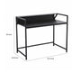 Modern Narrow Console Table | 44" Top with Raised Shelf | Black Metal