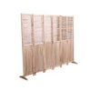 6 Panel Folding Room Divider | Slatted Screen | 83" Natural Brown
