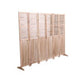 6 Panel Folding Room Divider | Slatted Screen | 83" Natural Brown