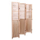 6 Panel Folding Room Divider | Slatted Screen | 83" Natural Brown