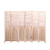 6 Panel Folding Room Divider | Slatted Screen | 83" Natural Brown
