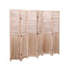 6 Panel Folding Room Divider | Slatted Screen | 83" Natural Brown