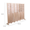 6 Panel Folding Room Divider | Slatted Screen | 83" Natural Brown