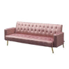 Jera Modern Convertible Sofa Bed | Tufted Rose Pink Velvet | 75"
