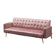 Jera Modern Convertible Sofa Bed | Tufted Rose Pink Velvet | 75"