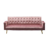 Jera Modern Convertible Sofa Bed | Tufted Rose Pink Velvet | 75"