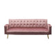Jera Modern Convertible Sofa Bed | Tufted Rose Pink Velvet | 75"