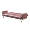 Jera Modern Convertible Sofa Bed | Tufted Rose Pink Velvet | 75"