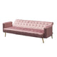 Jera Modern Convertible Sofa Bed | Tufted Rose Pink Velvet | 75"
