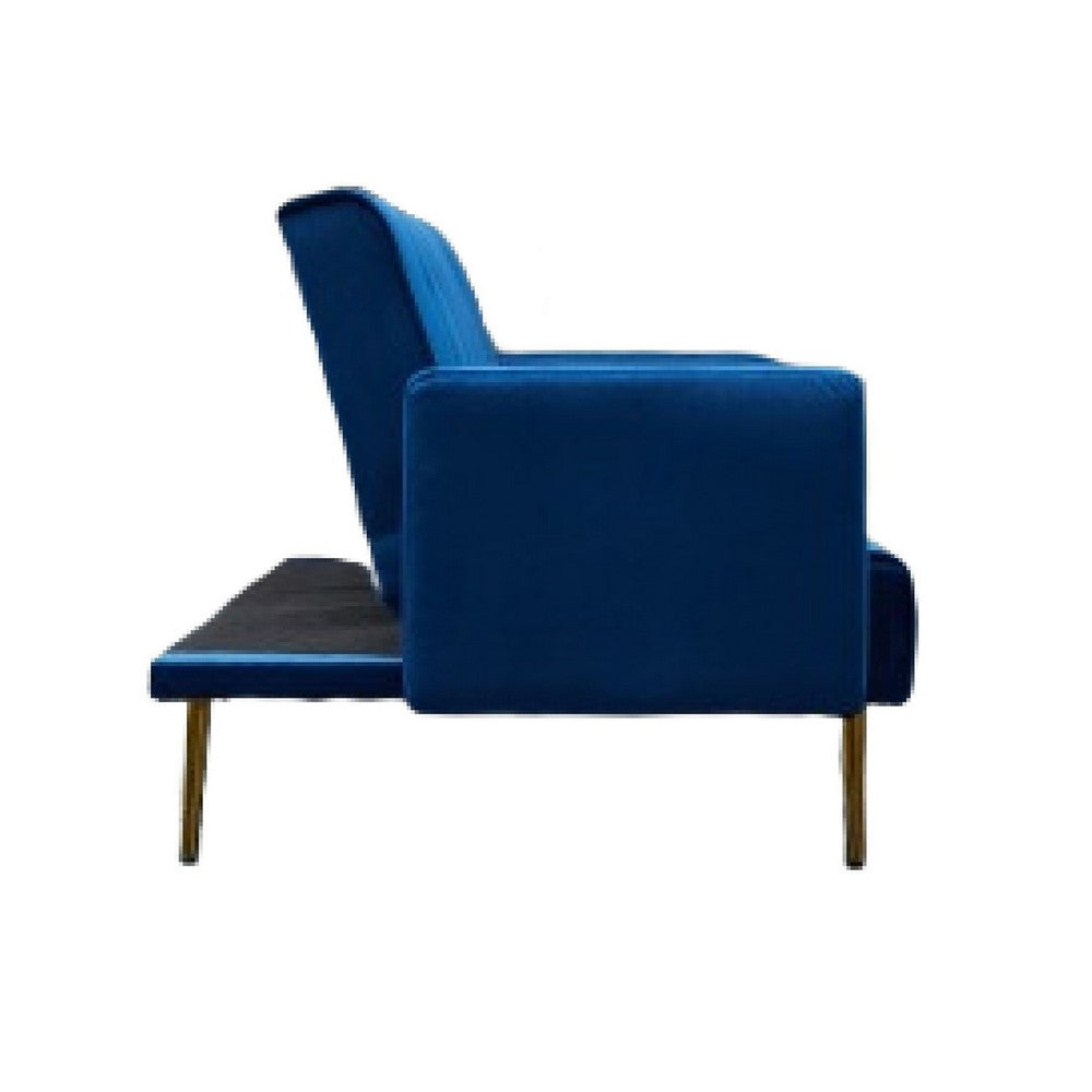 Jera Modern Convertible Sofa Bed | Tufted Royal Blue Velvet | 75"