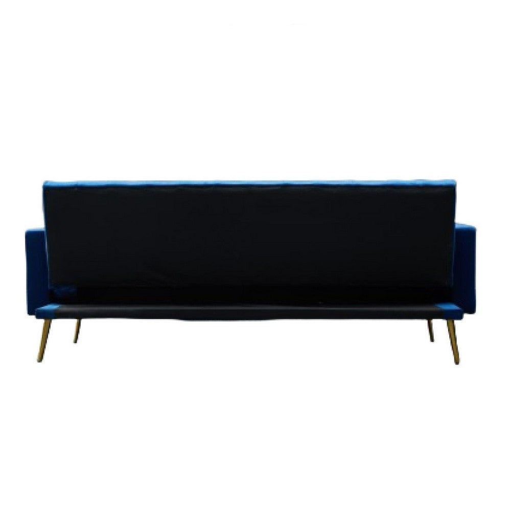 Jera Modern Convertible Sofa Bed | Tufted Royal Blue Velvet | 75"