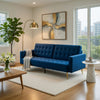 Jera Modern Convertible Sofa Bed | Tufted Royal Blue Velvet | 75"
