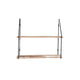 2-Tier Mounting Wall Shelf | Natural Brown Wood | 24" Black Metal