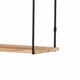 2-Tier Mounting Wall Shelf | Natural Brown Wood | 24" Black Metal