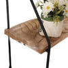 2-Tier Mounting Wall Shelf | Natural Brown Wood | 24" Black Metal