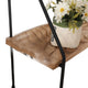 2-Tier Mounting Wall Shelf | Natural Brown Wood | 24" Black Metal