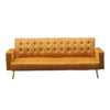 Jera Modern Convertible Sofa Bed | Tufted Ginger Brown Velvet | 75"