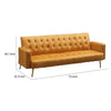 Jera Modern Convertible Sofa Bed | Tufted Ginger Brown Velvet | 75"