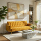 Jera Modern Convertible Sofa Bed | Tufted Ginger Brown Velvet | 75"