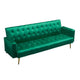 Jera Modern Convertible Sofa Bed | Tufted Dark Green Velvet | 75"