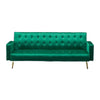 Jera Modern Convertible Sofa Bed | Tufted Dark Green Velvet | 75"