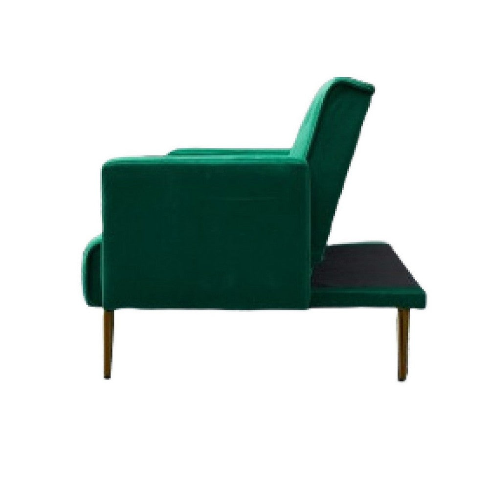 Jera Modern Convertible Sofa Bed | Tufted Dark Green Velvet | 75"