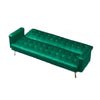 Jera Modern Convertible Sofa Bed | Tufted Dark Green Velvet | 75"