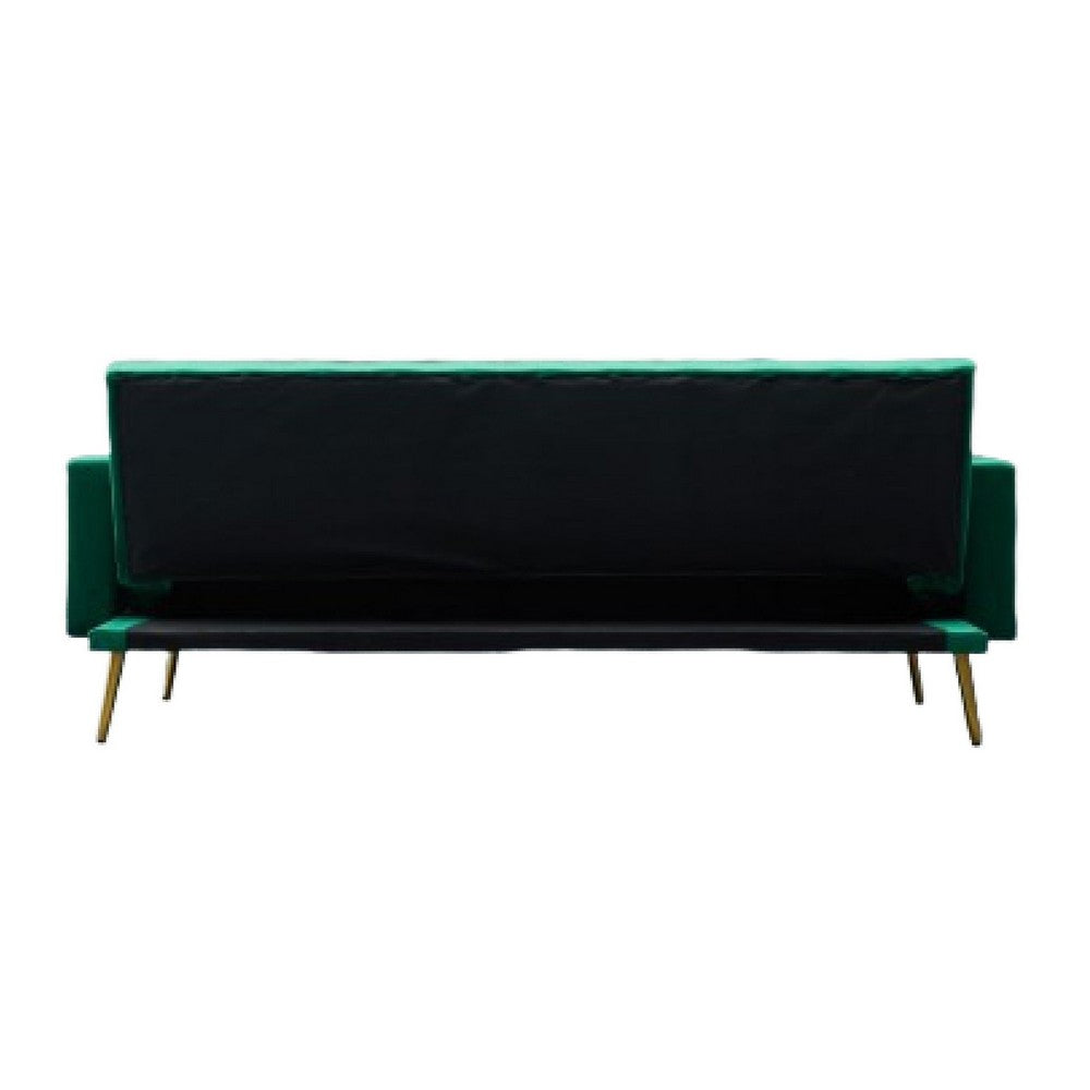 Jera Modern Convertible Sofa Bed | Tufted Dark Green Velvet | 75"