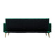 Jera Modern Convertible Sofa Bed | Tufted Dark Green Velvet | 75"
