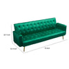 Jera Modern Convertible Sofa Bed | Tufted Dark Green Velvet | 75"