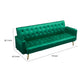 Jera Modern Convertible Sofa Bed | Tufted Dark Green Velvet | 75"